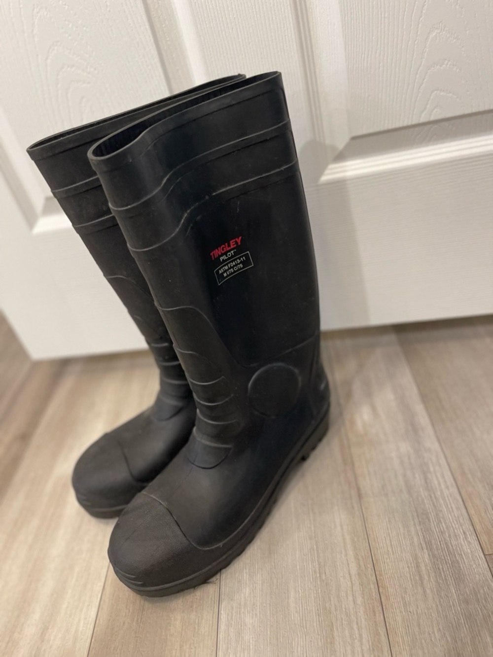 Men Steel-toe Tingley Black Waterproof Rubber Work Boots
